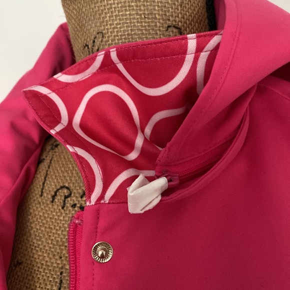 Dennis by Dennis Basso Women's L Hot Pink Rain Coat Hooded Jacket NEW - Picture 3 of 10
